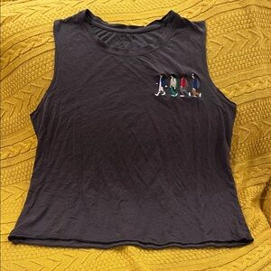 Stranger Things Sleeveless Tee with Embroidered Design